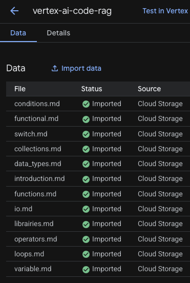 RAG Engine ingestion result